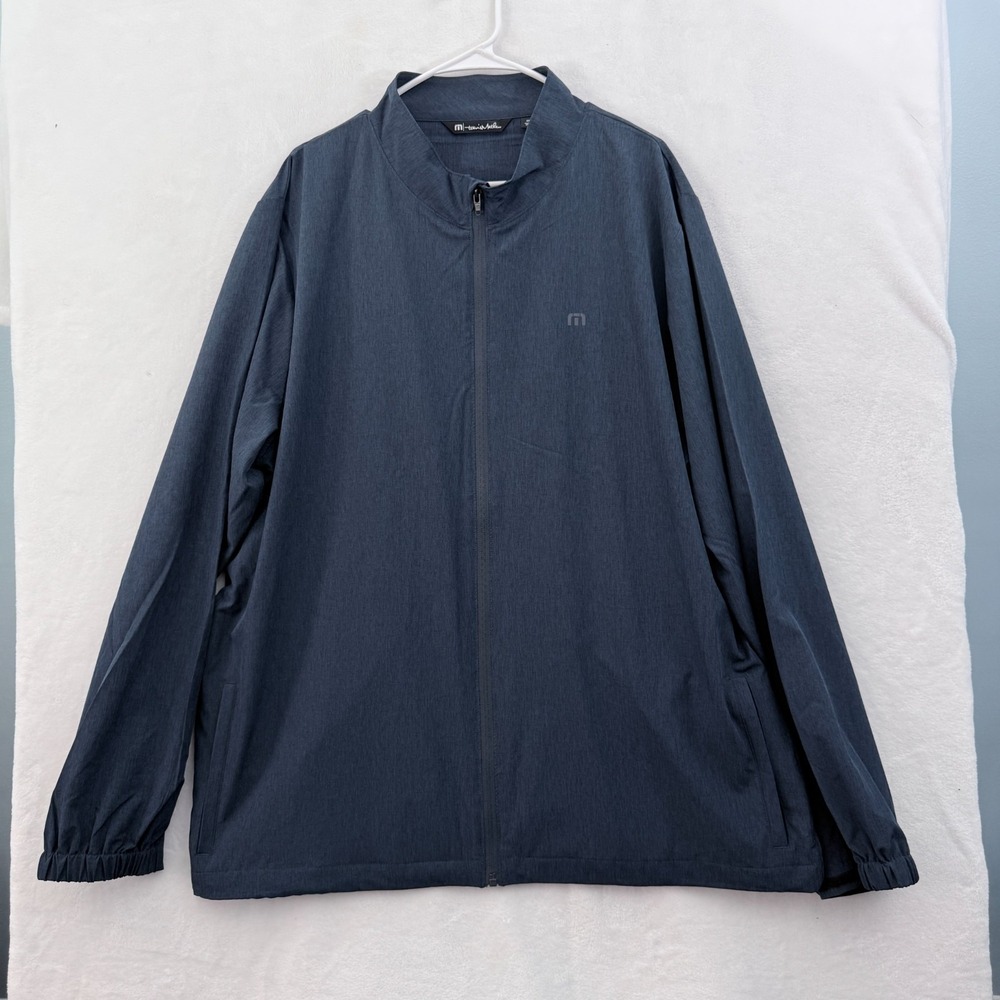 Travis Mathew Road Soda Jacket Mens 2XL Blue Full Zip Windbreaker Lightweight